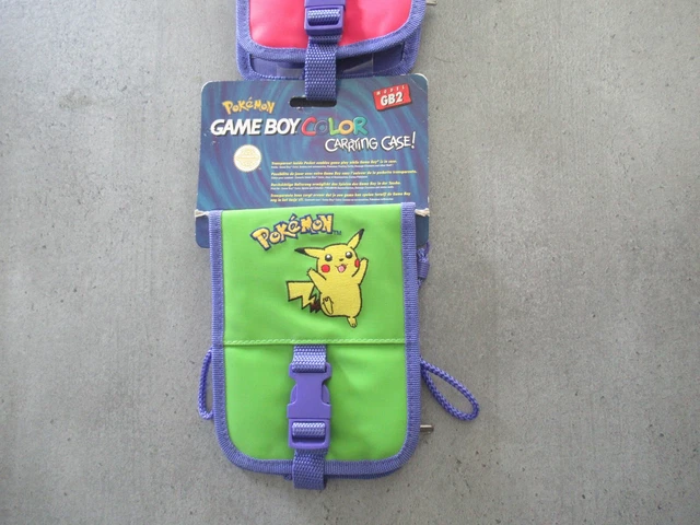 Sacoche De Rangement Verte Pour Game Boy Color / Advance - Thème Pokémon - Neuf