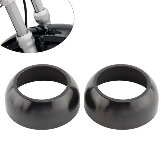 1 Pair CNC Aluminium Fork Boot Cap Covers Fits For Harley For Sportster Dyna FXR