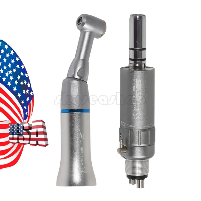 USA Dental Low Slow Speed Contra Angle Handpiece Press + Air Motor 4 Holes