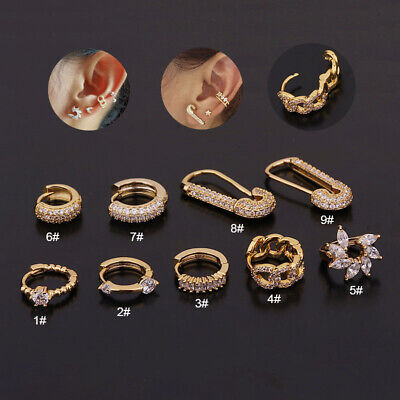 Helix Septum Nasen Tragus Helix Piercing Continuous Ohr Knorpel Doppel Kristall Ring 