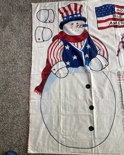 VINTAGE DAISY KINGDOM PATRIOTIC SNOWMAN 3D DOOR PANEL - Teach the kids to sew !