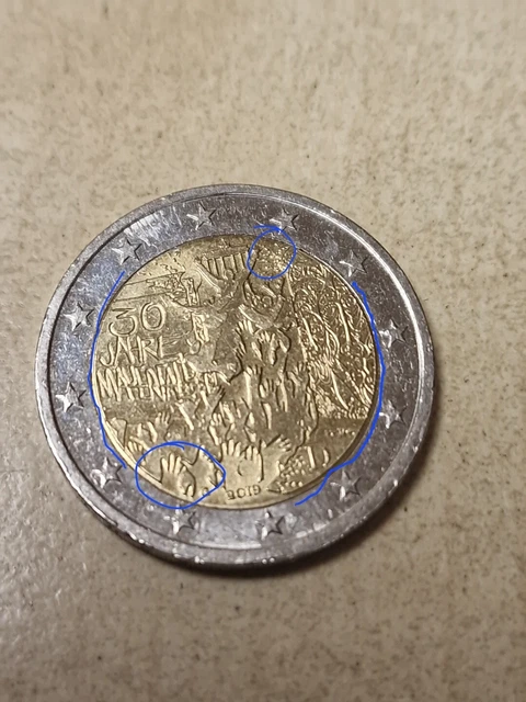 2 EURO MÜNZE Sondermünze 30 Jahre Mauerfall 2019 D Fehlprägung