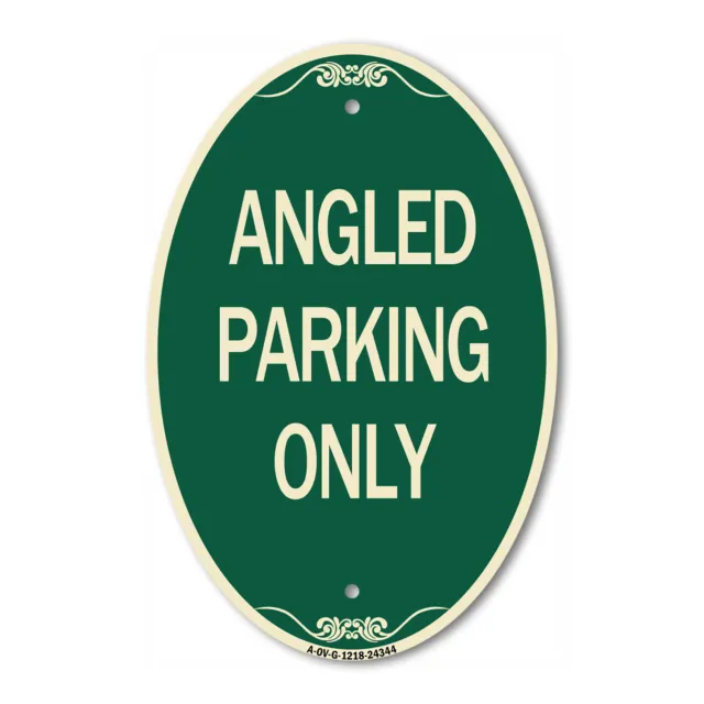 SignMission Designer Series Sign - Angle Parking Only 12" x 18" Aluminum Sign