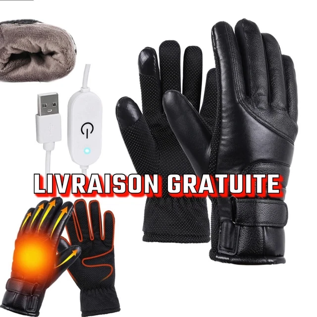 Gants Chauffants, Gants Moto Sport Hivers Ski électriques USB Rechargeable