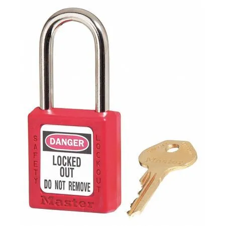 Master Lock 410S6red Lockout Padlock, Keyed Different, Thermoplastic, Standard