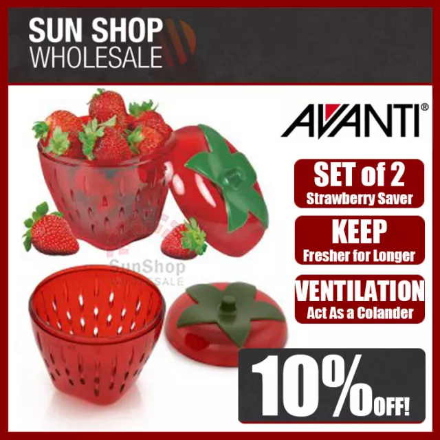 AVANTI Strawberry Saver Set of 2 Keep Strawberries Fresher for Longer! RRP $19.9