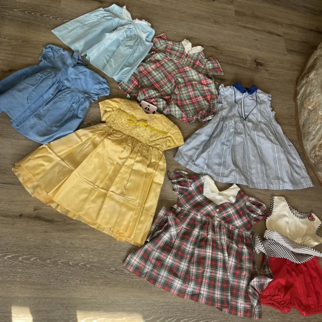 Girl and Toddler Dresses 1950s And 60s Lot Of 7 Pieces Sizes 2-5? As Is