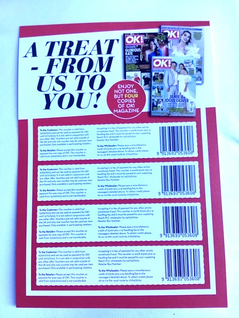 4 x OK magazine Vouchers - Expires 31/12