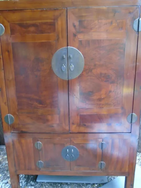 ANTIQUE Chinese cabinet wardrobe Made Of Cherrywood. Beautiful Aged Patina 3
