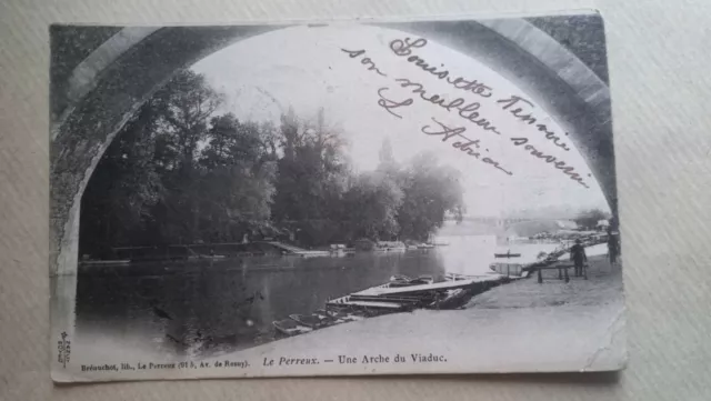 Carte postale ancienne le perreux -une arche du viaduc