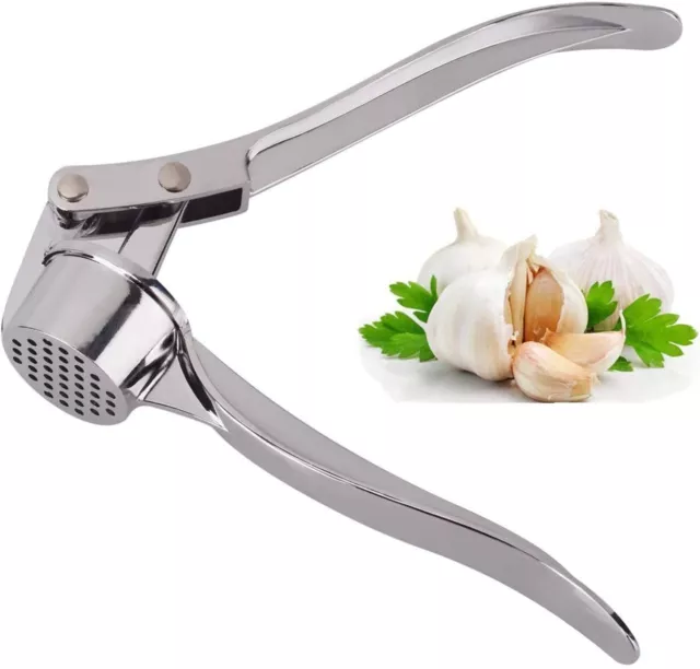 Stainless Steel Garlic Press Crusher Squeezer Masher Mincer Home Kitchen Tool