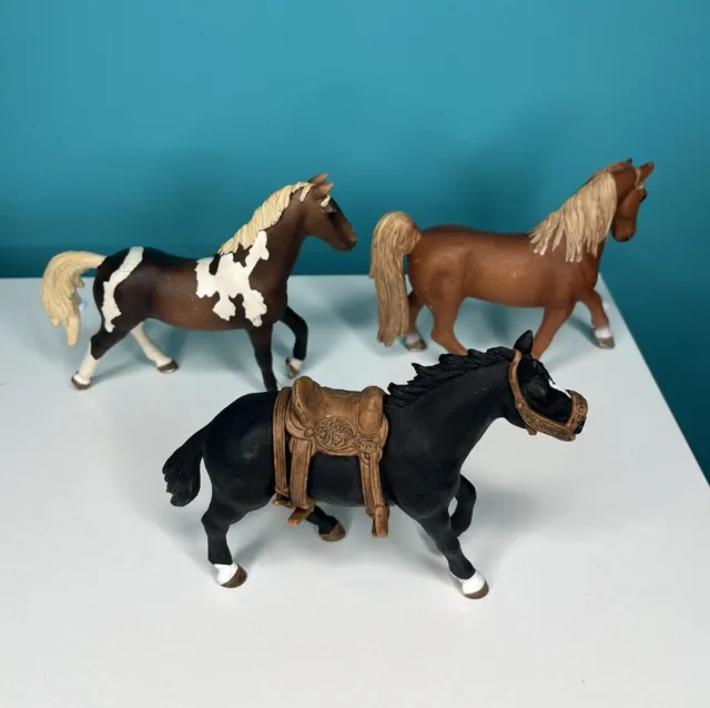 Schleich Horse Figures Lot Trakehner Stallion Tennessee Walker & Black Horse