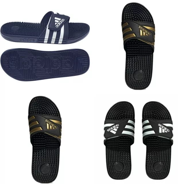 Adidas Mens Sliders Adissage slides Massage Footbed Pool Shoes Shower Beach Shoe