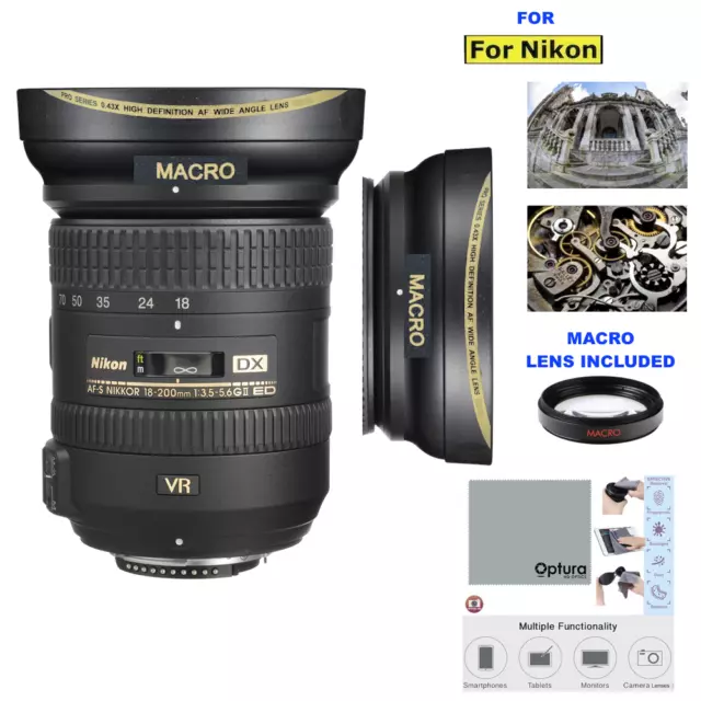 HD FISHEYE LENS + MACRO LENS FOR Nikon AF-P DX NIKKOR 10-20mm f/4.5-5.6G VR Lens