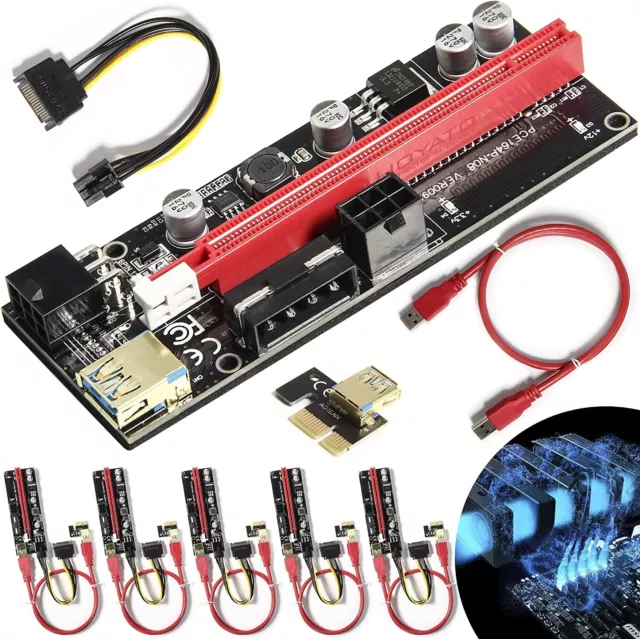 VER009S PCI-e Riser Card PCIe 1X to 16X Extender Riser USB 3.0 Cable GPU Mining