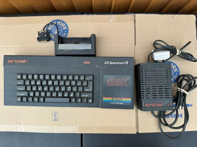 Untested Sinclair ZX Spectrum +3 Computer  128k and Power Supply