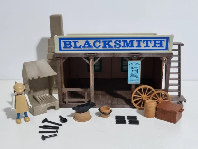 Lot Playmobil Vintage Western - Maisons, Personnages, Accessoires - Bon état Occasion