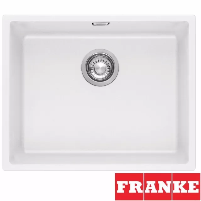 Franke Sirius 1.0 Bowl White Tectonite Undermount Kitchen Sink SID110-50 WHT