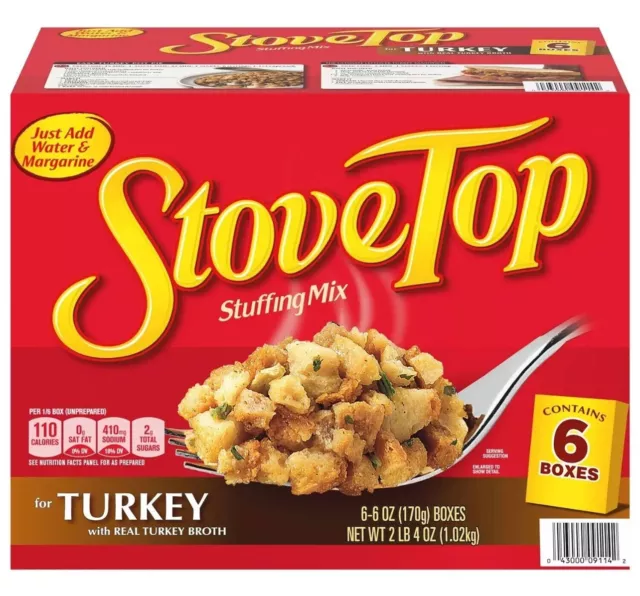 Kraft Stove Top Turkey Stuffing Mix (6 Oz., 6 Pk.) EXP 2025