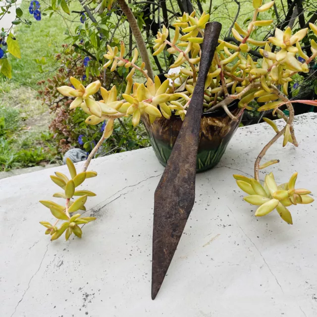 Antique Metal War Spear Head Spike Primitive Tribal Weapon Hand Forged Artifact