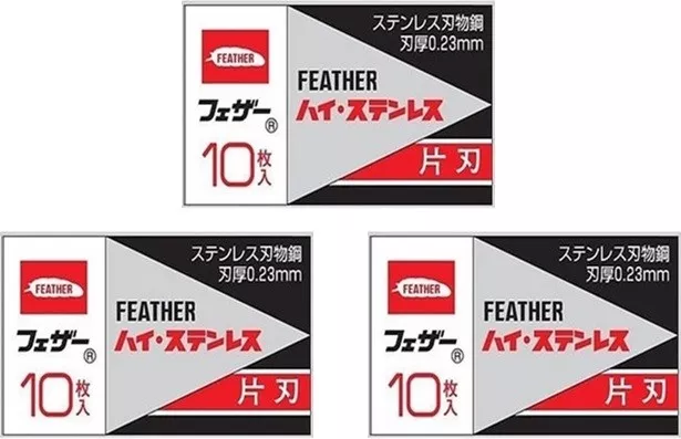 30 Feather FHS-10 Hi-Stainless Razor Blades (3 packs)