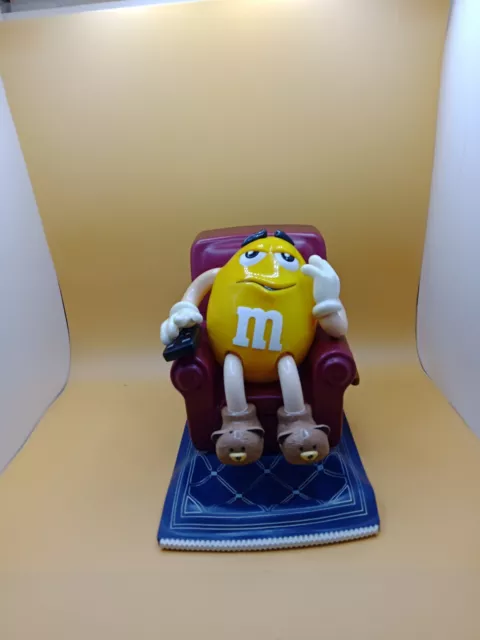 M&M's "Couch Potato" Yellow MM Reclining In Chair with TV Remote Candy Dispenser