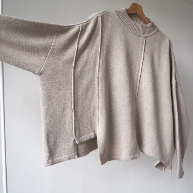 Ivan Grundahl merino wool asymmetric oversized sweater extravagant M L (s2)