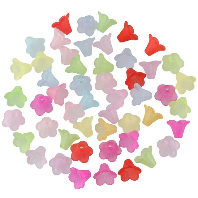 flower shape flower beads random color loose spacer beads  DIY jewelry making