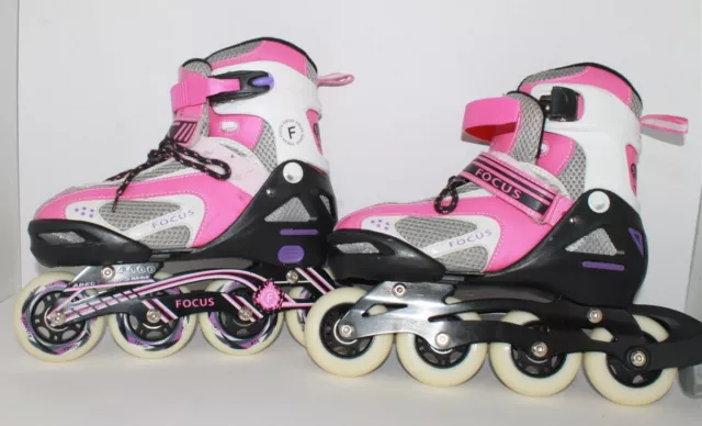 Focus ABEC 7 Inline Skates Rollerblades Adjustable Size 3-6 72mm Wheel