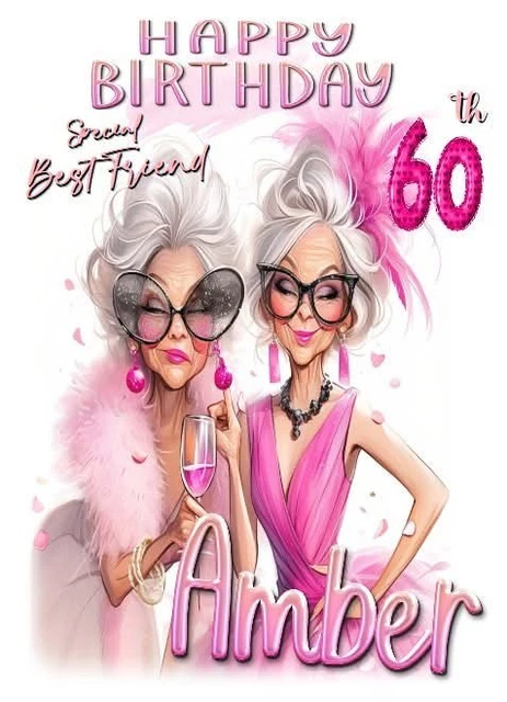 60th Birthday Card For Women With Keepsake Wallet - 9x6 Inches, Age 60 Sixty Celebration Greeting Card