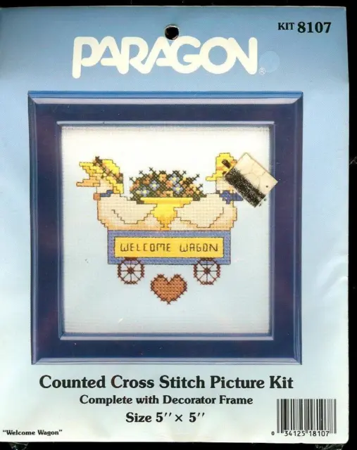 WELCOME WAGON Counted Cross Stitch Kit Vintage Paragon by Jeremiah Junction New