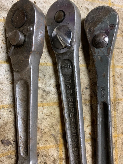 Lot of 4 Vintage  Ratchets  1/2"+ 3/8" Drive Williams Herbrand Bonney