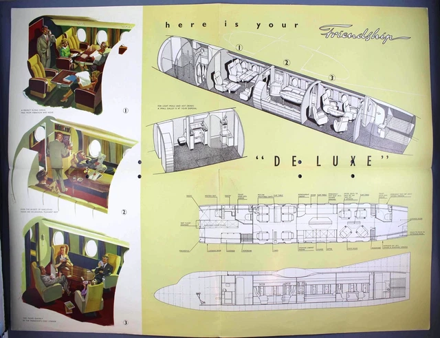 F.27 Fokker Friendship Executive Deluxe Manufacturers Sales Brochure Cutaway
