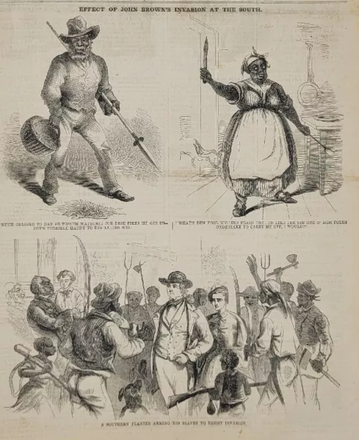 Harper's Weekly 11/19/1859 John Brown's Raid / Fear of Insurrection in South