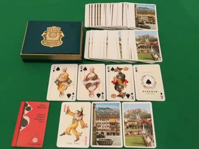 Doppelset alte Vintage Piatnik nicht standardmäßig ** ROKOKO 2127 ** Spielkarten Karten