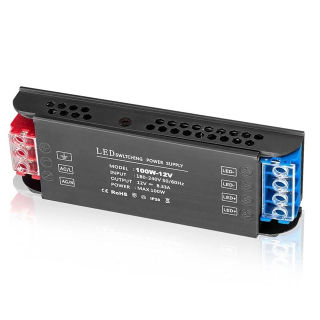Alimentatore LED 18W 12V DC PB-Versand – Driver Elettronico 230V AC 1.5A IP20 Bianco