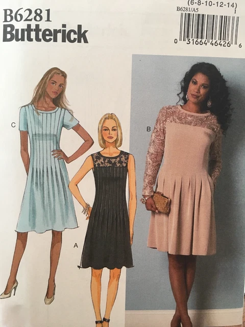 Butterick misses fit & flare dress sewing pattern size 6-22 uncut B6281