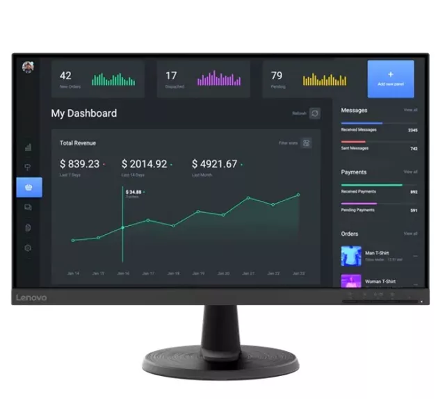LENOVO ThinkVision C24-40 23.8"/24" 75Hz FreeSync FHD Monitor 1920x1080 16:9 ...