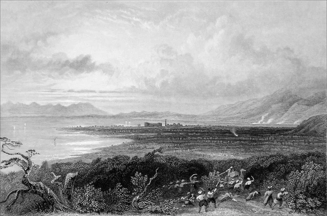 TURQUIE- PLAINE de PAYAS (PAJAS) ou d'ISSOS (ALEXANDRE le GRAND)- Gravure du 19e