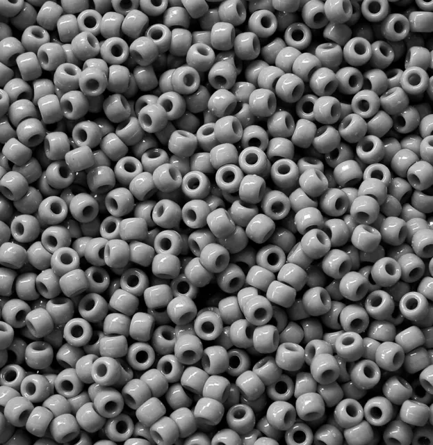 Opaque Gray 9x6mm Pony Beads 500pc. Made in the USA crafts beading
