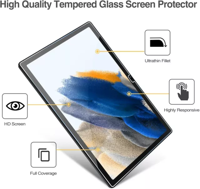 For Samsung Galaxy Tab A9 S9 S8 S7 Plus FE A8 A7 Tempered Glass Screen Protector 2