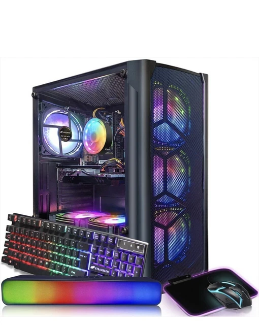 STGAubron Gaming PC,Intel Core I7,32G RAM,1T SSD,RTX 3060 12G GDDR6,RGB K&M