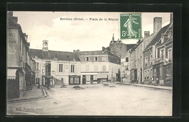 CPA Belleme, Place de la Republique 1906