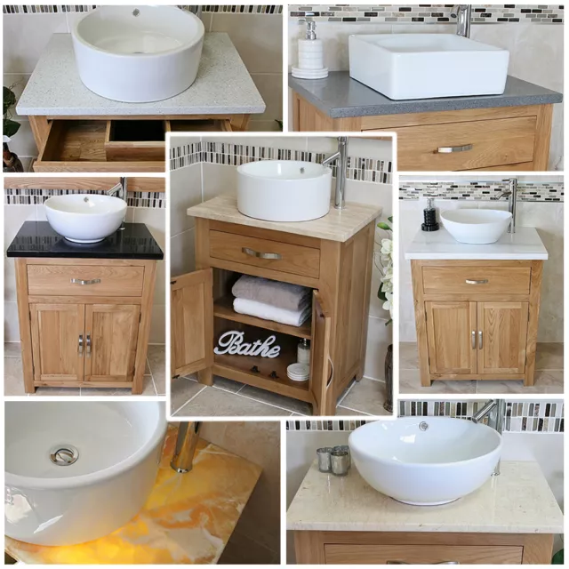 Solid Oak Bathroom Vanity Cabinet  | Oak Sink Bathroom Unit | Stone Worktop Inc