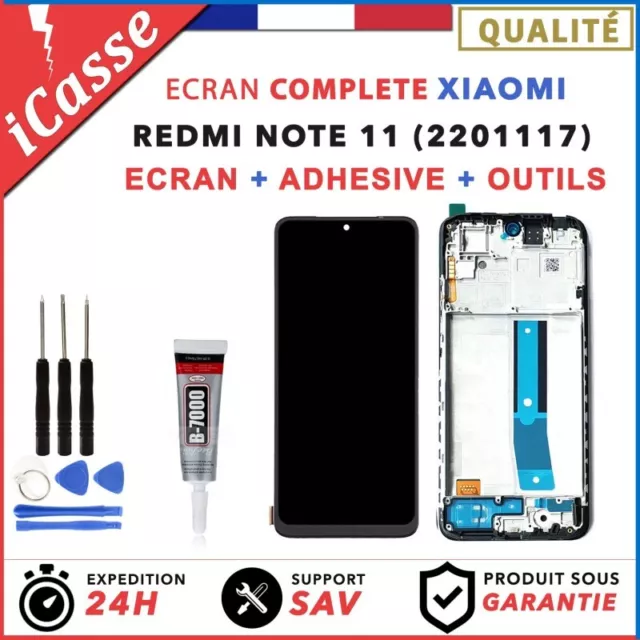 ECRAN COMPLETE sur CHASSIS pour XIAOMI Redmi NOTE 11 2201117 GRIS BLEUE