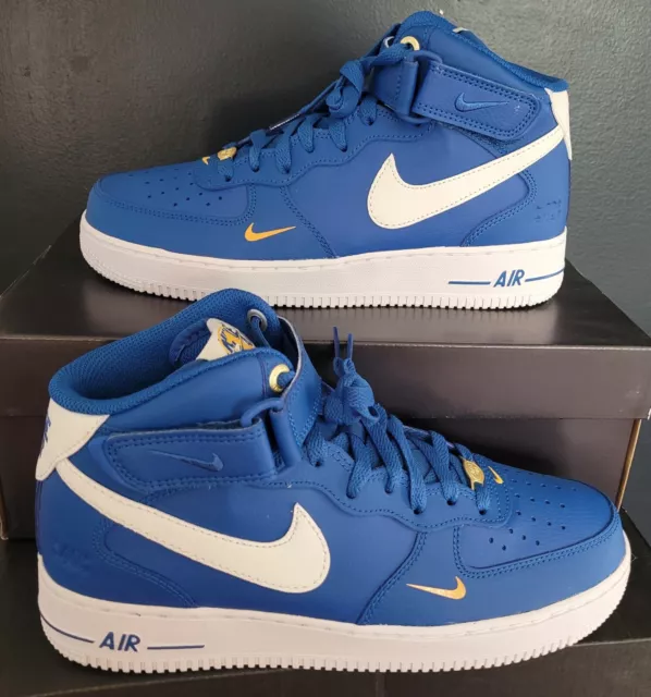 NEW AUTHENTIC NIKE AIR FORCE 1 MID '07 LV8 "40th ANNIVERSARY BLUE JAY" MENS US 8