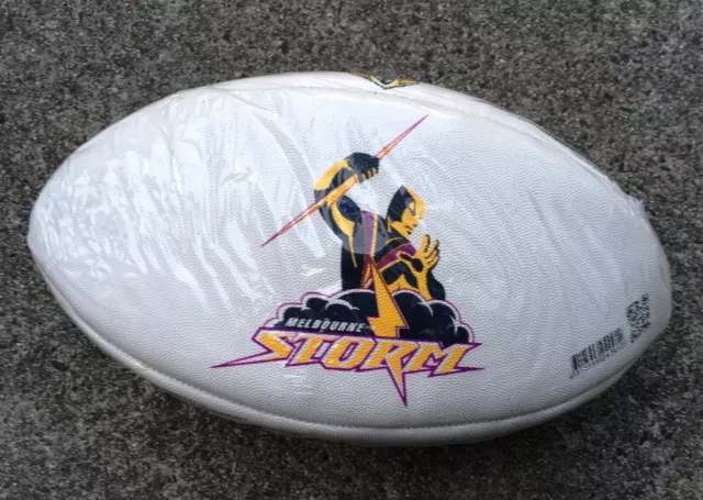 Steeden Powerade Official Melbourne Storm Replica NRL Match Ball Football|White 2