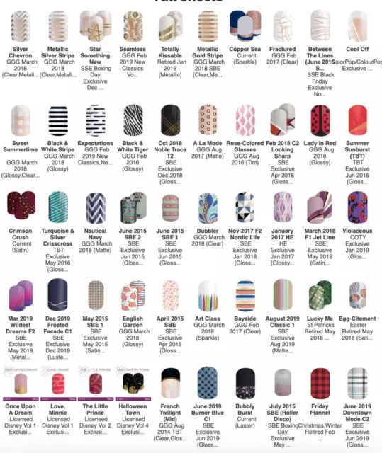 Jamberry nail wraps full sheet, glossy/matte/sparkle/metallic/holo/retired