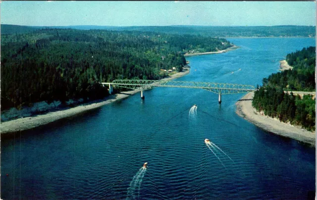 Agate Pass Bridge, Bainbridge Island, PUGET SOUND, Washington Chrome Postcard