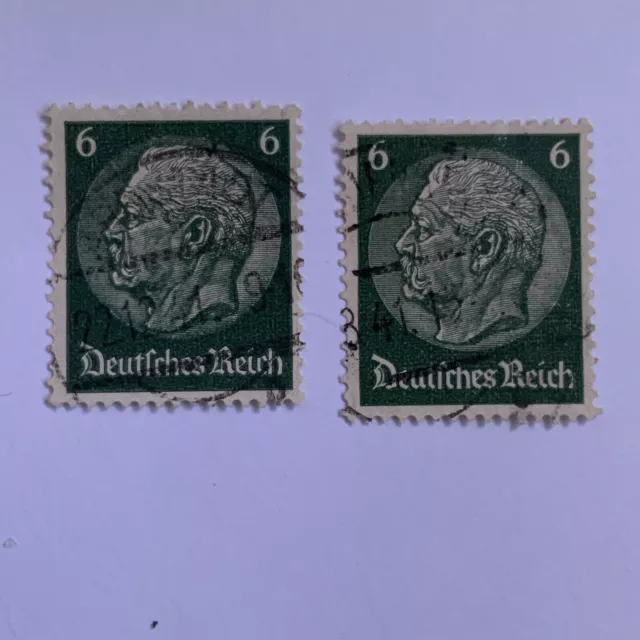 Briefmarke Hindenburg 6 Pfennig, gestempelt , Deutsches Reich